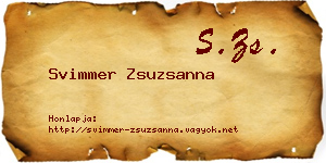 Svimmer Zsuzsanna névjegykártya